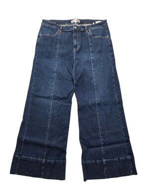 Freckled Poppy x Risen 1XL Wide Leg Jeans Dark Wash Cuffed Trouser Denim